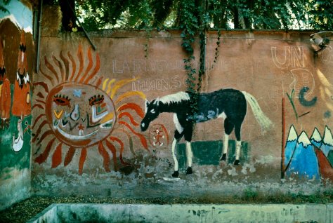 Murale con accampamento indiano
